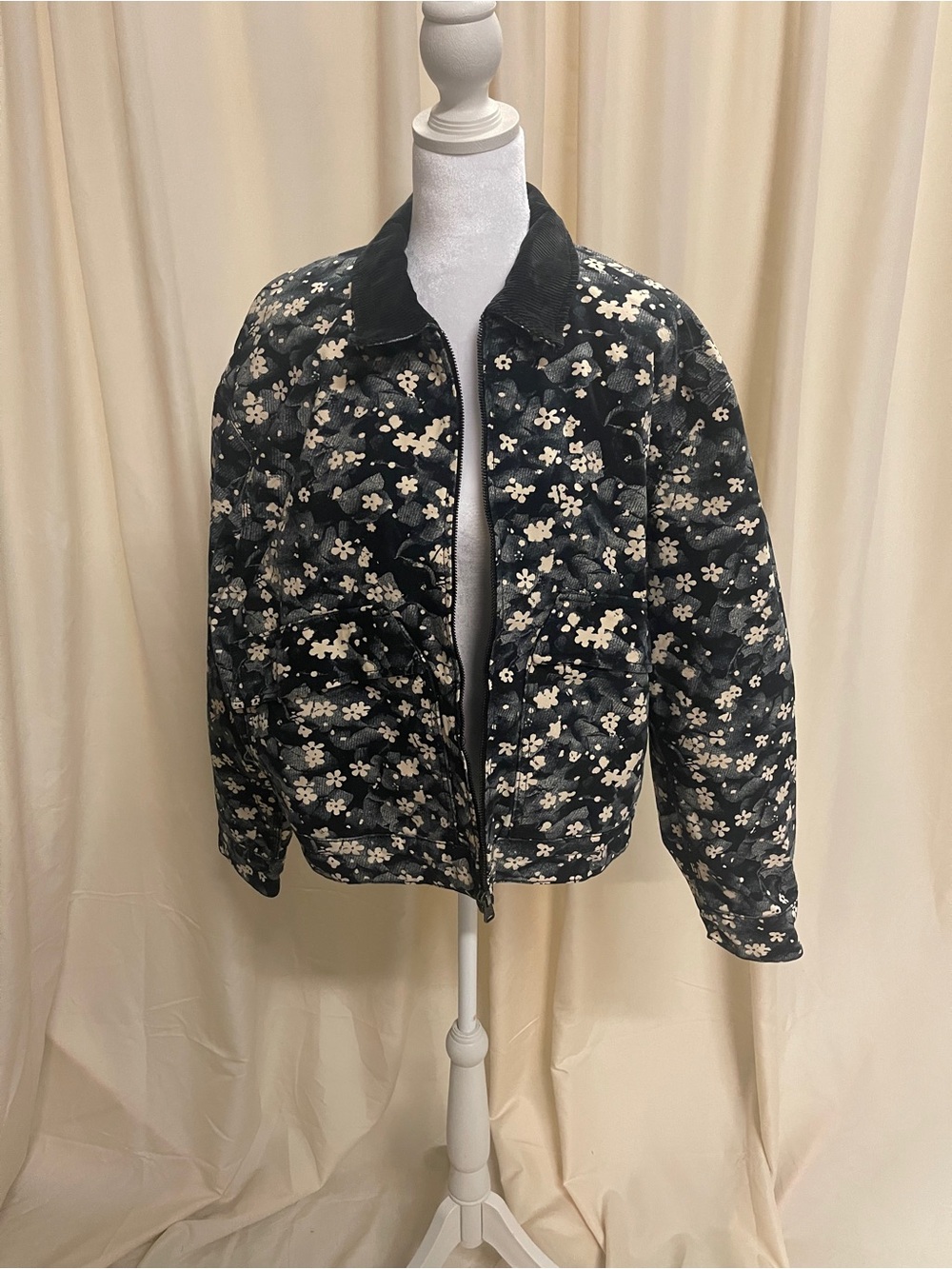 Timberland Black Quilted Floral Puff Jacket